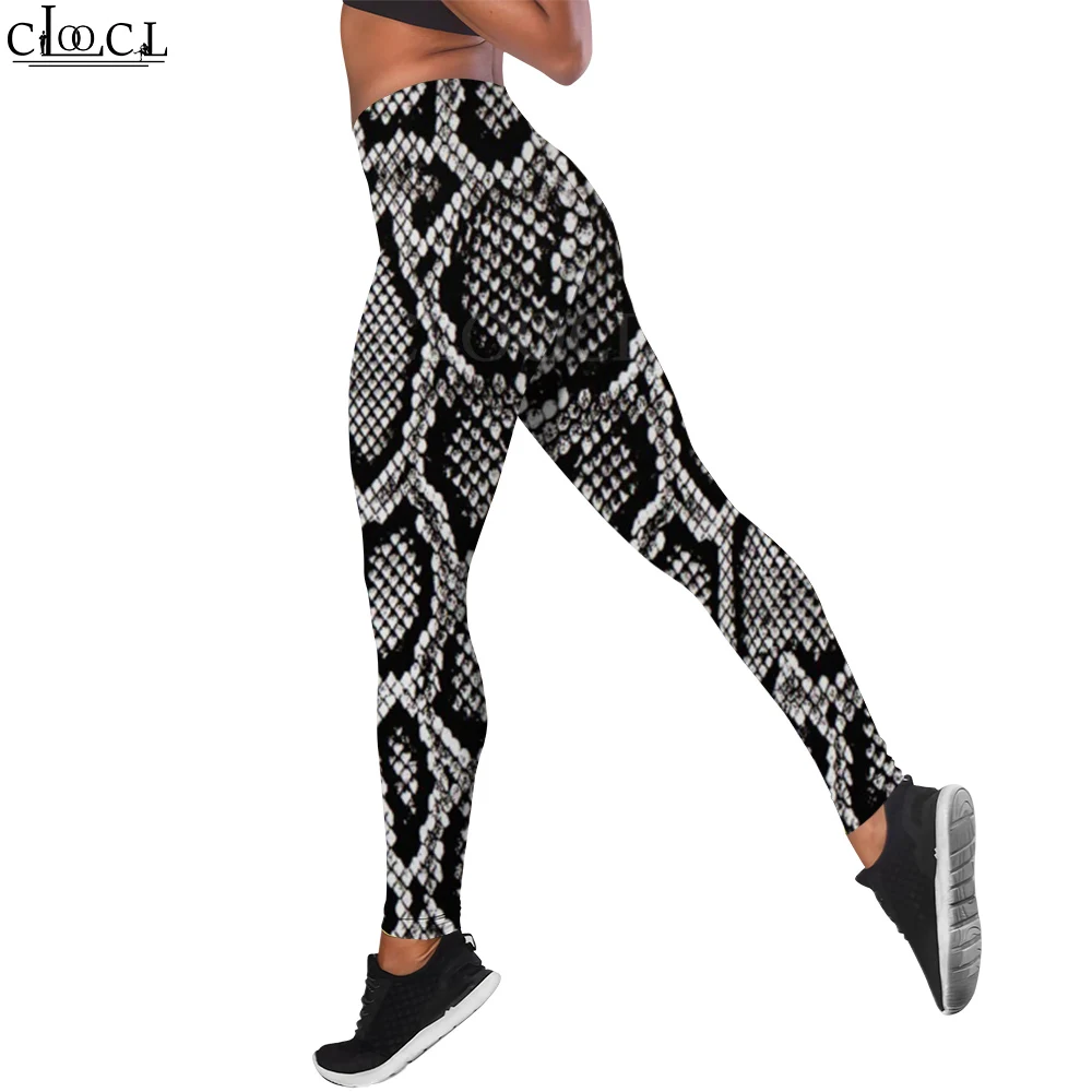 

CLOOCL Fashion 2022 Snake Skin Printing Women Leggings 3D Printing Trousers Female Gym Training Yoga Pants Sexy Sportswear