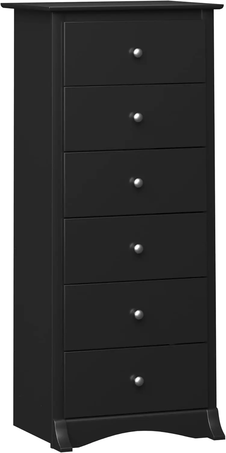 Sonoma 6 Drawer Dresser for Bedroom, Tall Chest of Drawers, Bedroom Furniture, Clothes Storage and Organizer, Black