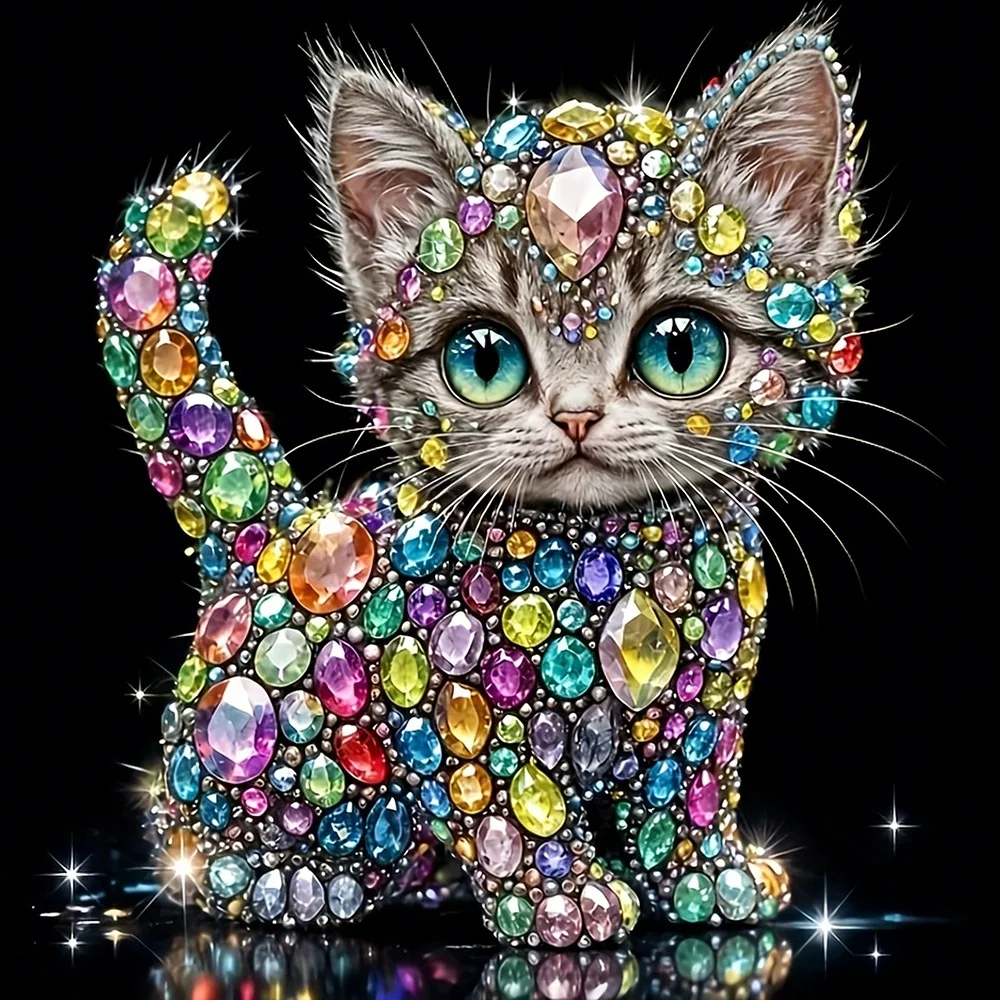 EverShine 5D Diamond Painting Cat DIY Embroidery Animal Full Square Round Drill Mosaic Kitten Crafts For Adults Handmade Gift