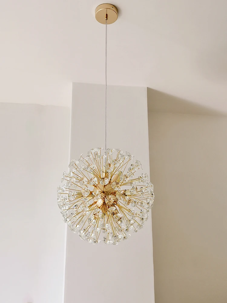 Light Luxury Luxury Dandelion K9 Crystal Chandelier Fashion Spark Ball Lamp Modern Bedroom Living room Dining Room Lighting Lamp
