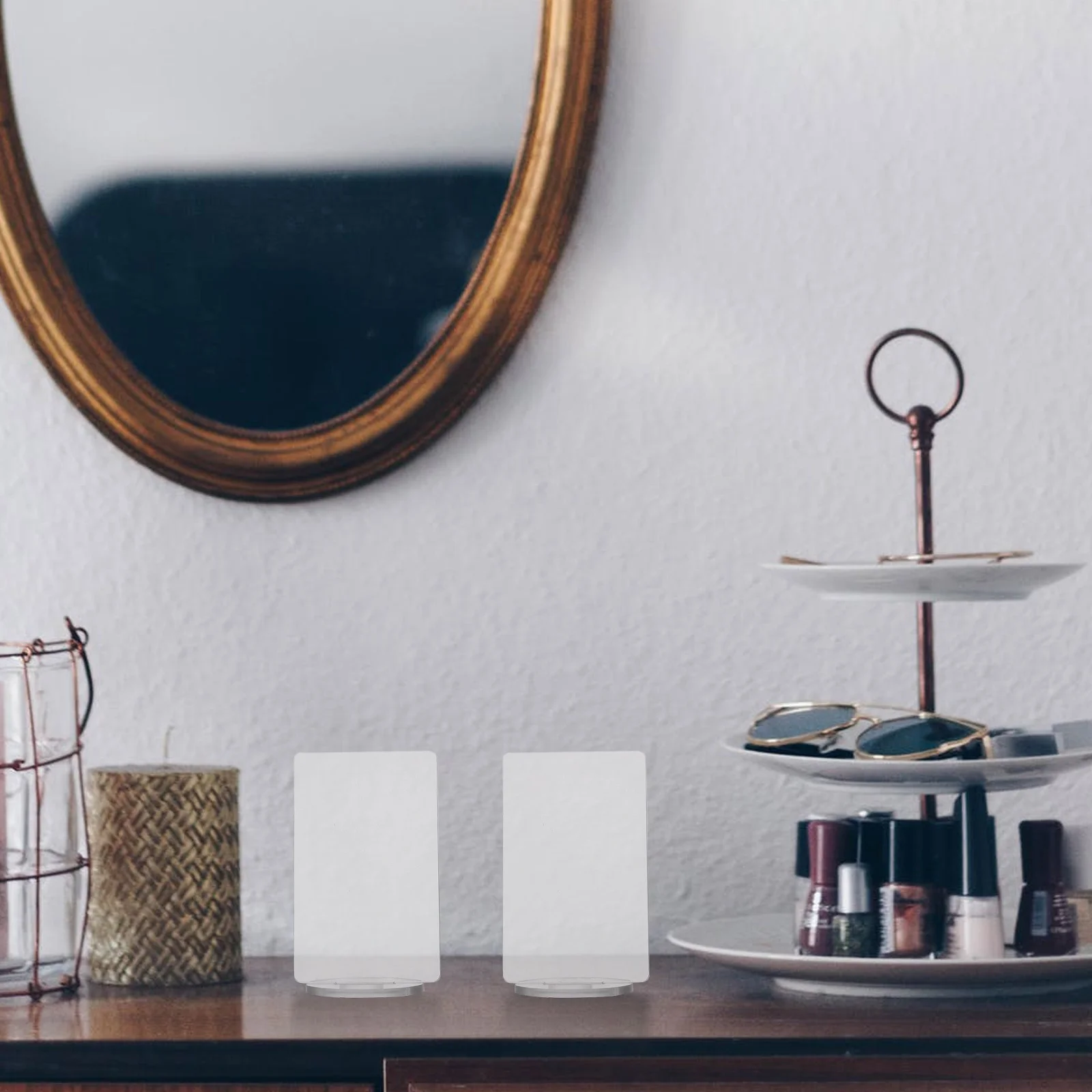 

5Pcs Acrylic Sign Holder Crystal Clear Transparent Base for Cartoon Figure DIY Display Wedding Cafe Restaurant Use