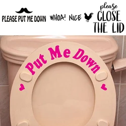 PUT ME DOWN Toilet Seat Remined Sign Vinyl Sticker Funny Bathroom Decor, Please Close the Lid Decal Funny Boys Restroom Decor