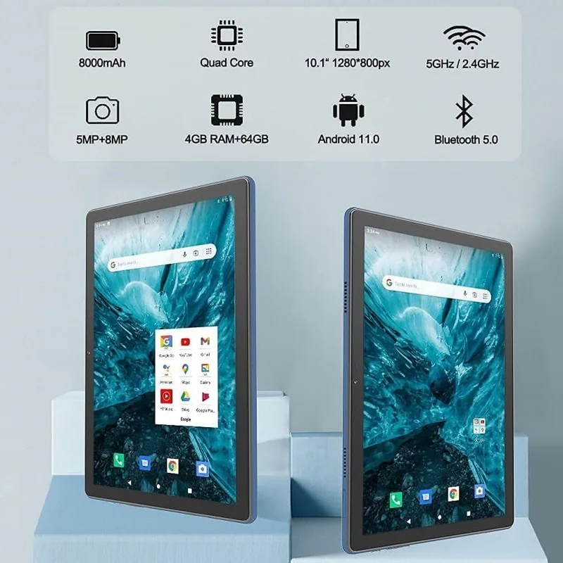 تابلت MX2 64 بت 10.1 بوصة أندرويد 11 Allwinner A133 رباعي النواة 4 جيجابايت رام 64 جيجابايت كاميرا مزدوجة 5000 مللي أمبير في الساعة من النوع C USB #4