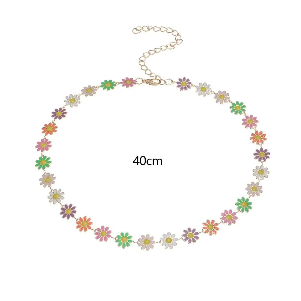 Flower Daisy Clavicle Chain Necklace for Women Girls Korean Style Sweet Short Choker Statement Wedding Bridal Jewelry Bracelet image 5