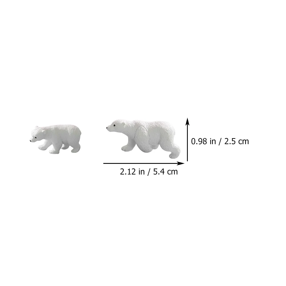 6 pezzi mini orso polare statuette bianche statue artigianato in resina ornamento carino arredamento da scrivania giardino cortile scene interne realistiche