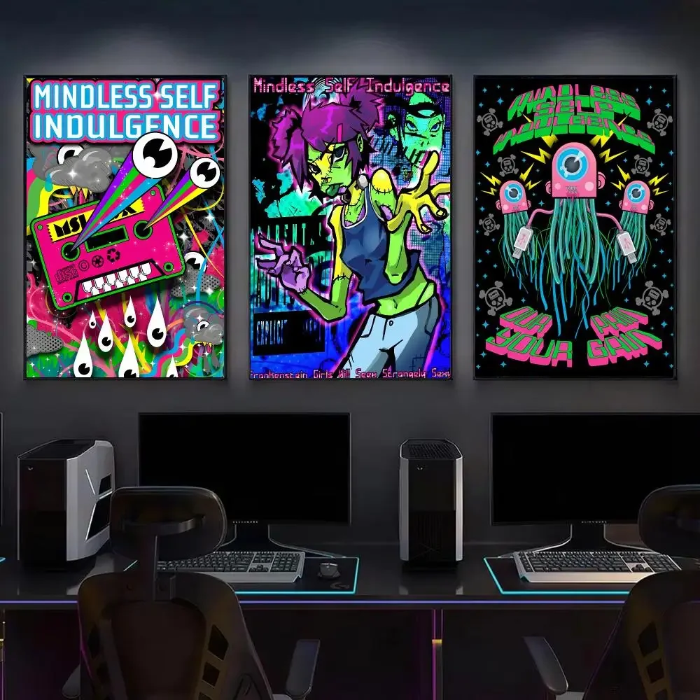 Band M-Mindless S-Self Indulgence Poster Modern Aesthetic Wall Decor Premium Room Decoration Bedroom Gaming Setup