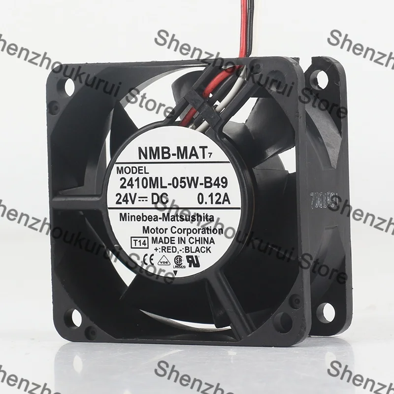 

New original NMB 60X60X25MM 2410ML-05W-B49 DC 24V 0.12A AC EC 6025 6CM fan Double ball bearing three wire cooling fan