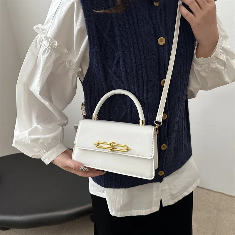 Bolso cruzado con cierre de Hardware para mujer, bandolera con cierre de Hardware de lujo, ligero y sencillo, con personalidad, primavera 2025