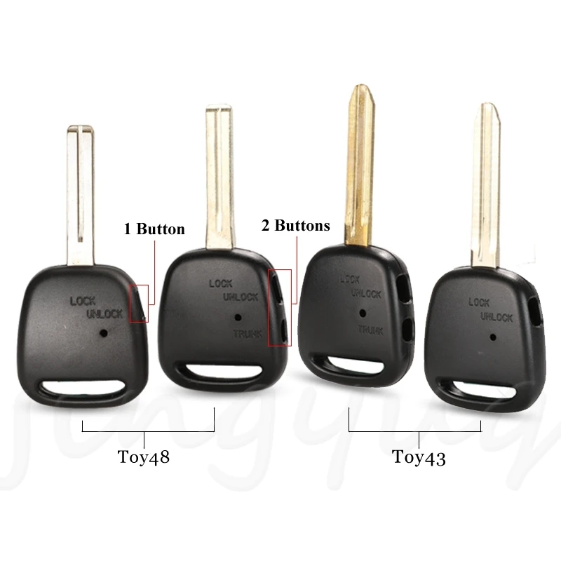 jingyuqin 1/2B High Quality Car Key Shell Replacement Remote Key Blank Case For Toyota Toy43/48 Blade With A Hole On The Side