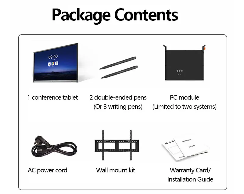 55 65 75 86 95 100 polegadas Digital Smart Board Educação Toque Inteligente Quadro Interativo