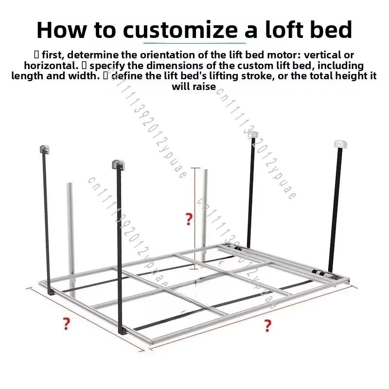 RV Lift Bed for Electric Camper Van, Electric Lifting Bed for RV Interior Modification, Size Information Required Upon Order
