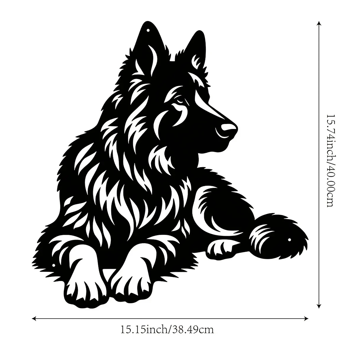 CIFBUY Iron Wall Art German Shepherd Metal Sculpture Hanging Plaque Rustproof Home Living Room Patio Garden Decor Accent