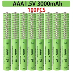 AAA1.5V 배터리 3000mAh 충전식 배터리 리튬 이온 1.5 V AAA 배터리 시계 마우스 컴퓨터 장난감 + 무료 배송