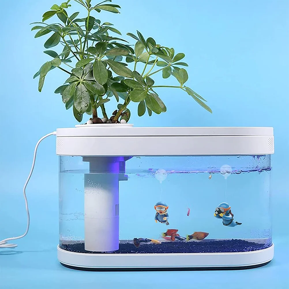 

2 Pcs Diver Figurine Aquarium Decoration Fish Tank Blue Design Floating Sinkable Safe Toys naments Pet Supplies