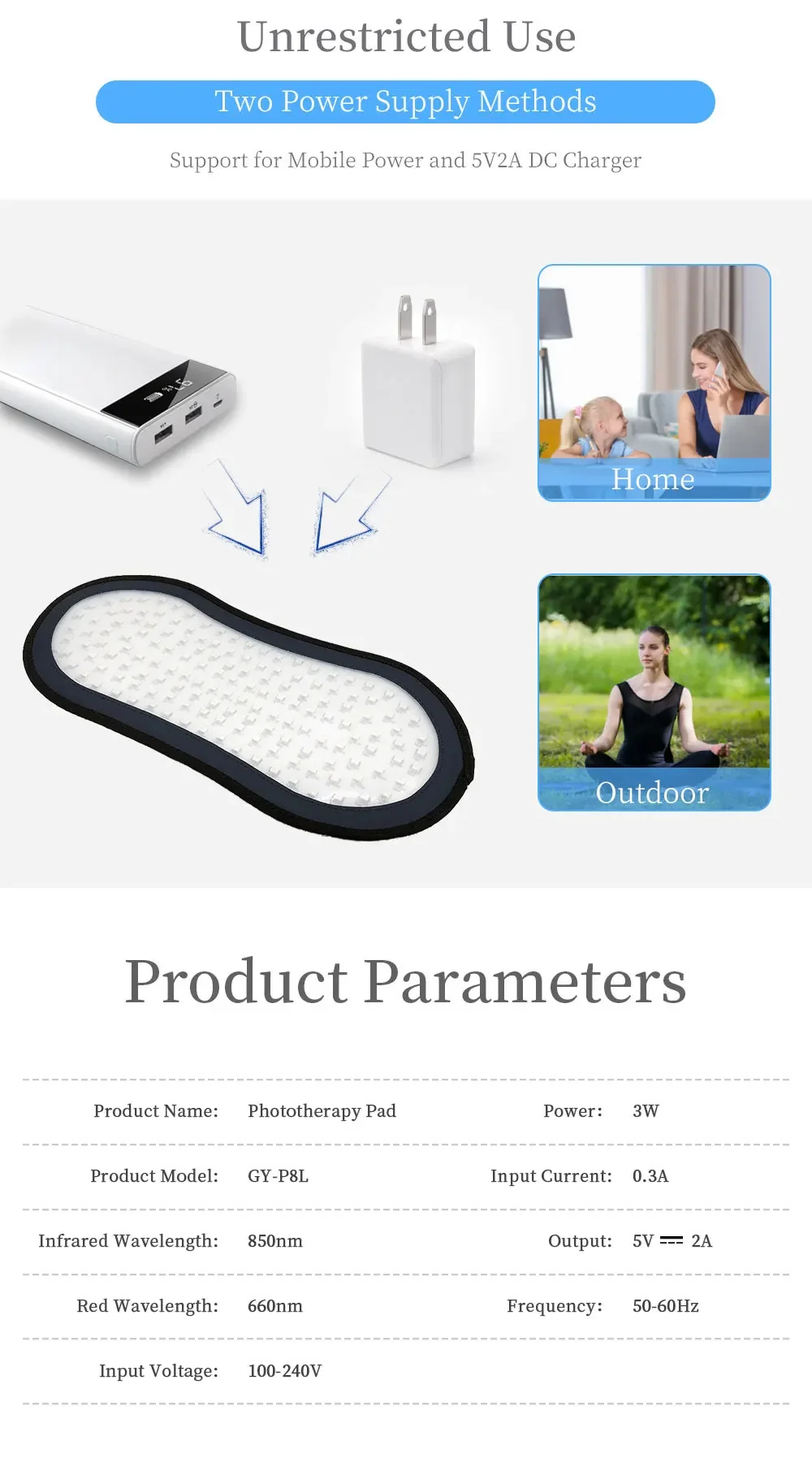 Nano Infrared Red LED Light Magnetic Self Heating Knee Pad