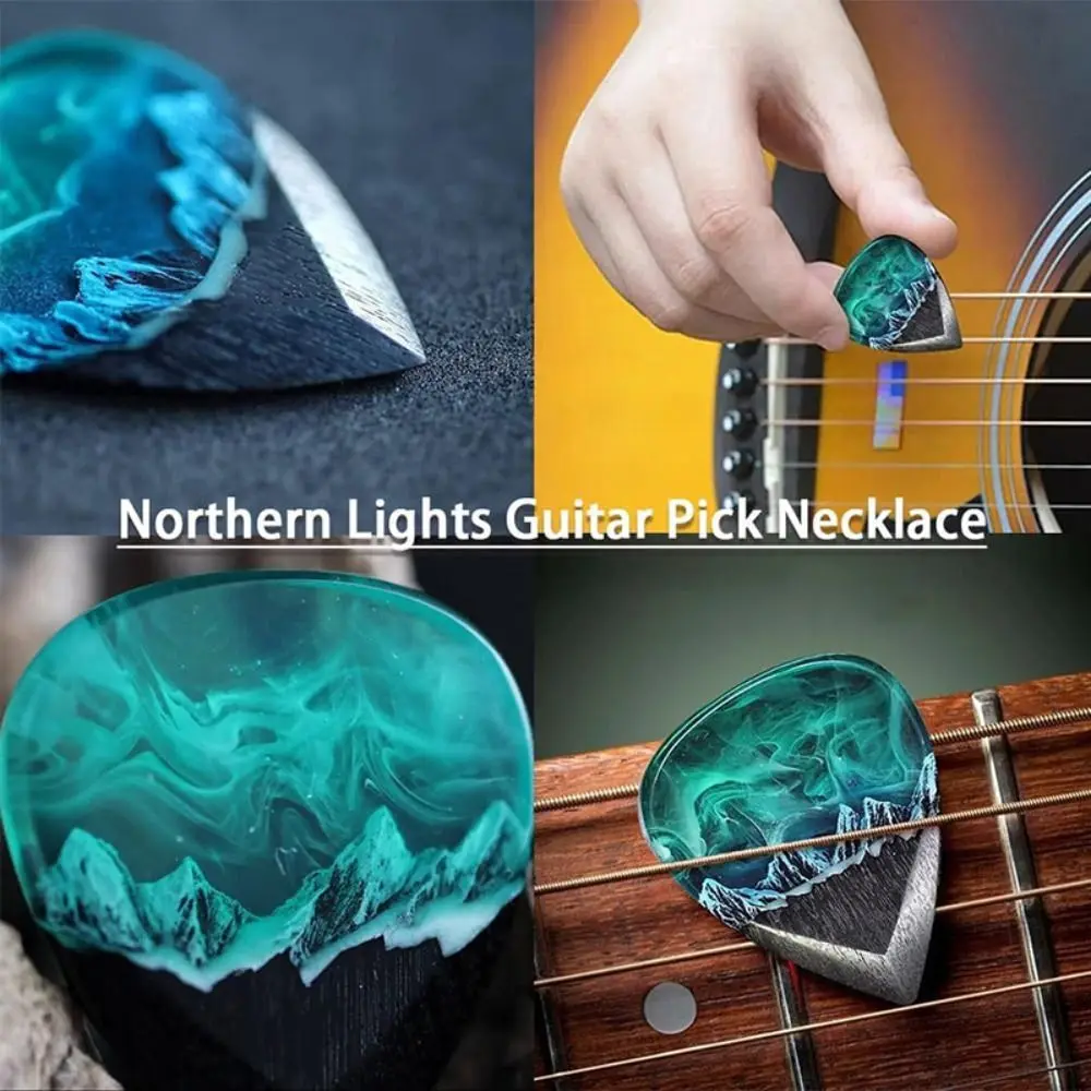 Regali creativi Collana con plettro per chitarra Collana con plettro per chitarra in resina fatta a mano Collana a forma di cuore con ciondolo a forma di cuore retrò