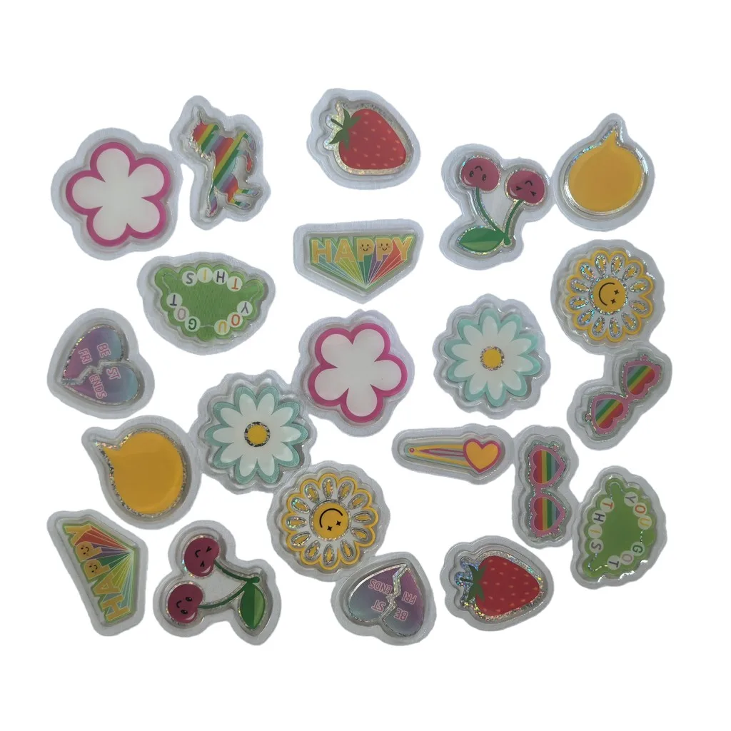 

45Pcs Adorable Epoxy Stickers Hippie Peace Food & Floral 3D Embellishments for DIY Crafts Scrapbooks LanLanStickersWorld Store
