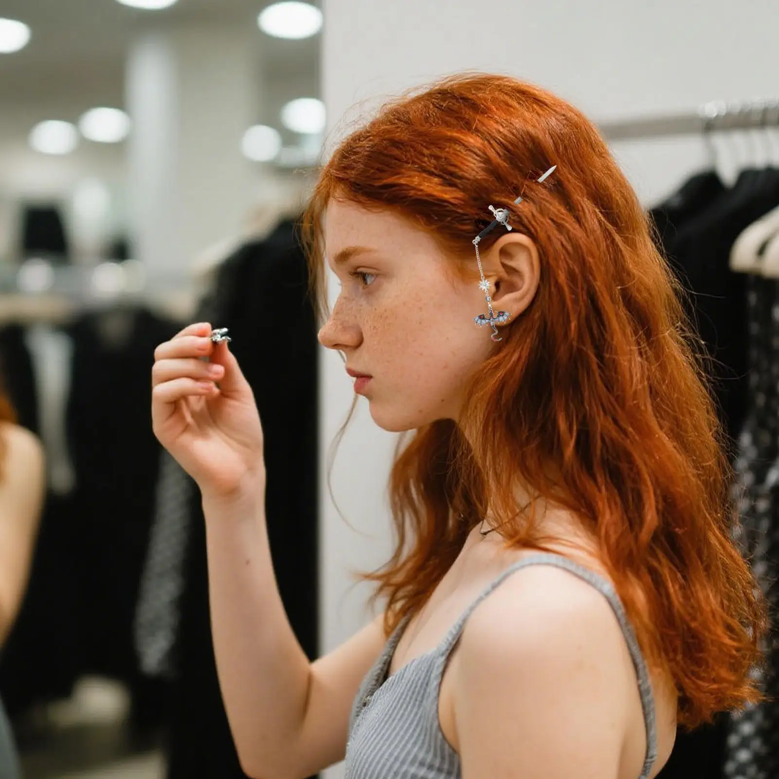 Dragon Bookmark Metal Dragon Bookmark Reading Page Marker With Crystal Pendant Decorative Hair Clip For Home School Women