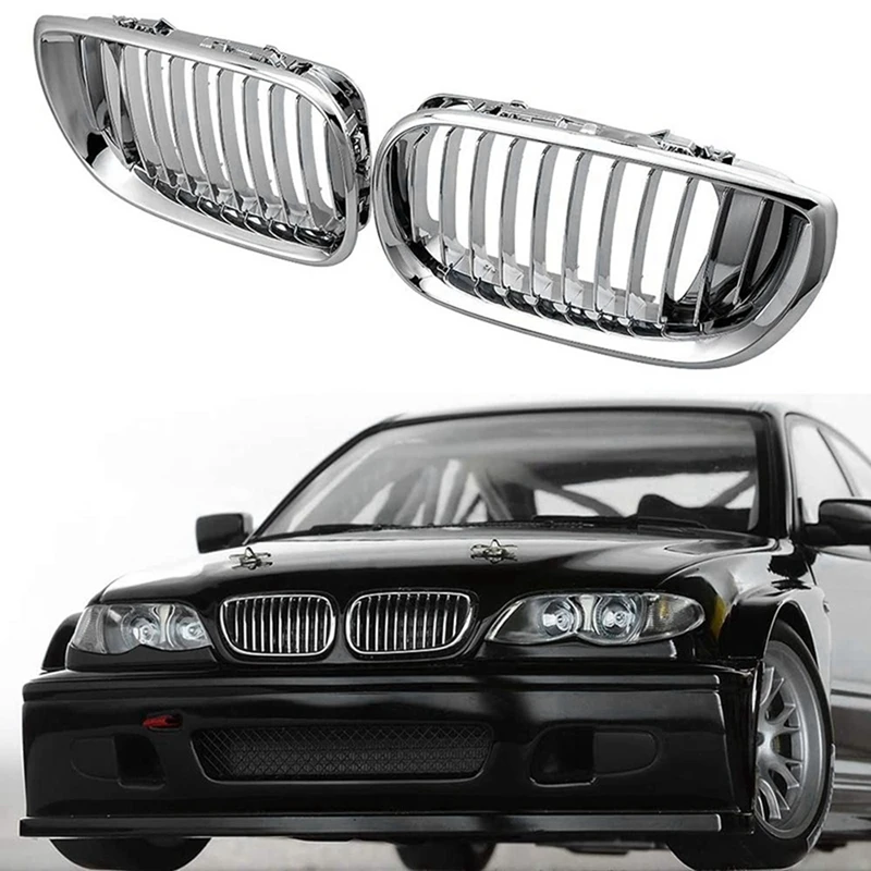 Automobile Forward Air Grille Chrome Ghost Mask Suitable For BMW E46 4-Door 2002-2005 51137030545 51137030546 Replacement