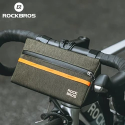 ROCKBROS Bicycle Front Triangle Bag Lightweight 1.3L Capacity Storage Handlebar Bag Reflective Night Cycling Bike Accessories