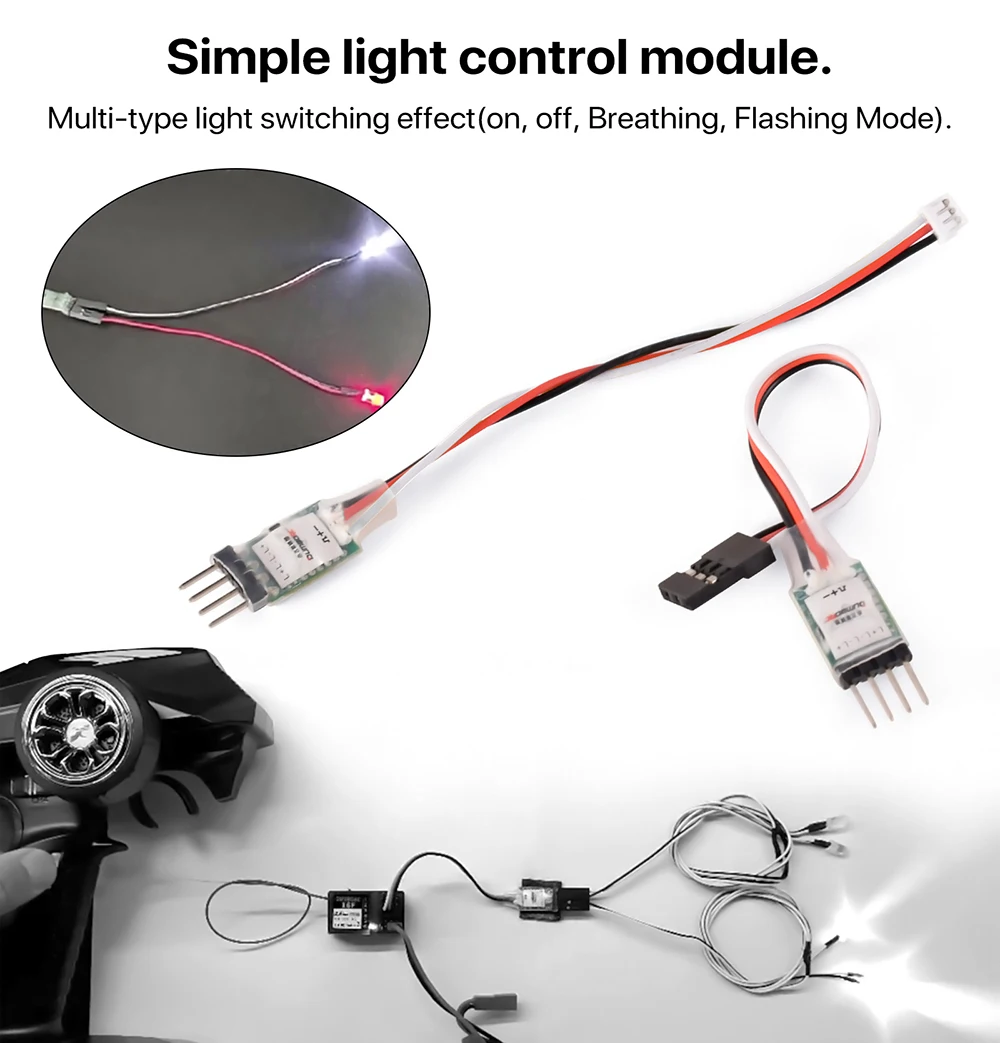 DUMBORC RC Licht Controller LED Schalter Panel System Ein-/Ausschalten 3CH für RC Auto Fahrzeug RC Mini Auto Starrflügel Flugzeug Teile – Detail 4