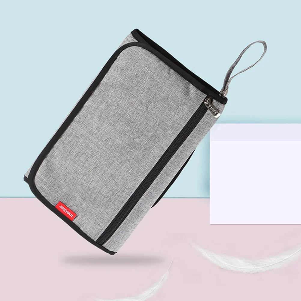 1 قطعة حصيرة حفاضات الطفل حفاضات قابلة للطي حفاضات تغيير الوسادة المحمولة مقاوم للماء رمادي مدمج خفيفة الوزن مناسبة للسفر #6