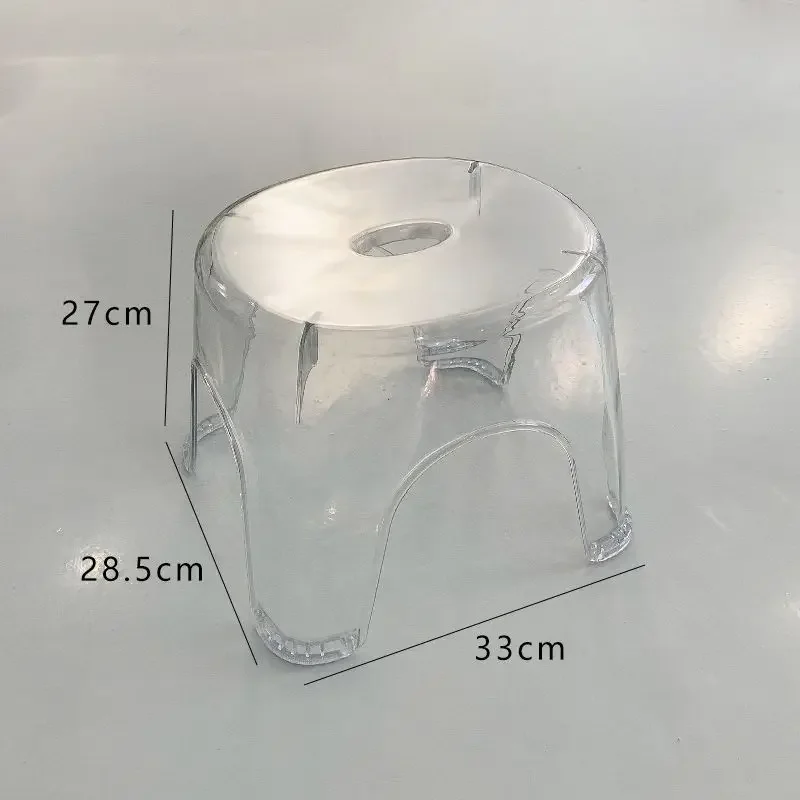 Mini Acrylic Bathroom Stool Shoe Changing Stool Household Transparent Seat for Living Room