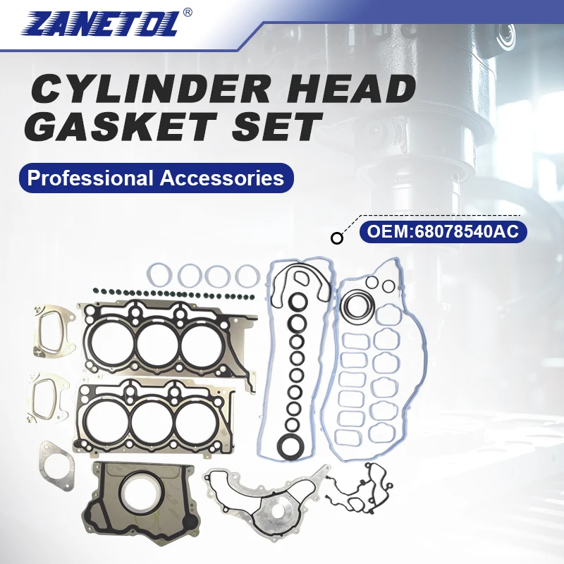

ZANETOL Cylinder Head Gasket Set for CHRYSLER TOWN & COUNTRY 2011~2012 for JEEP GRAND CHEROKEE 2011~2015 68078540AC 68078540AA