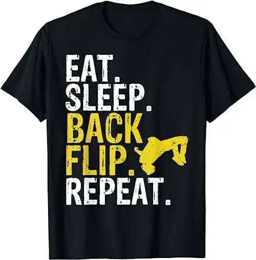 Eat Sleep Back Flip Repeat Acrobat Gymnastics T Shirt Sweat 48291