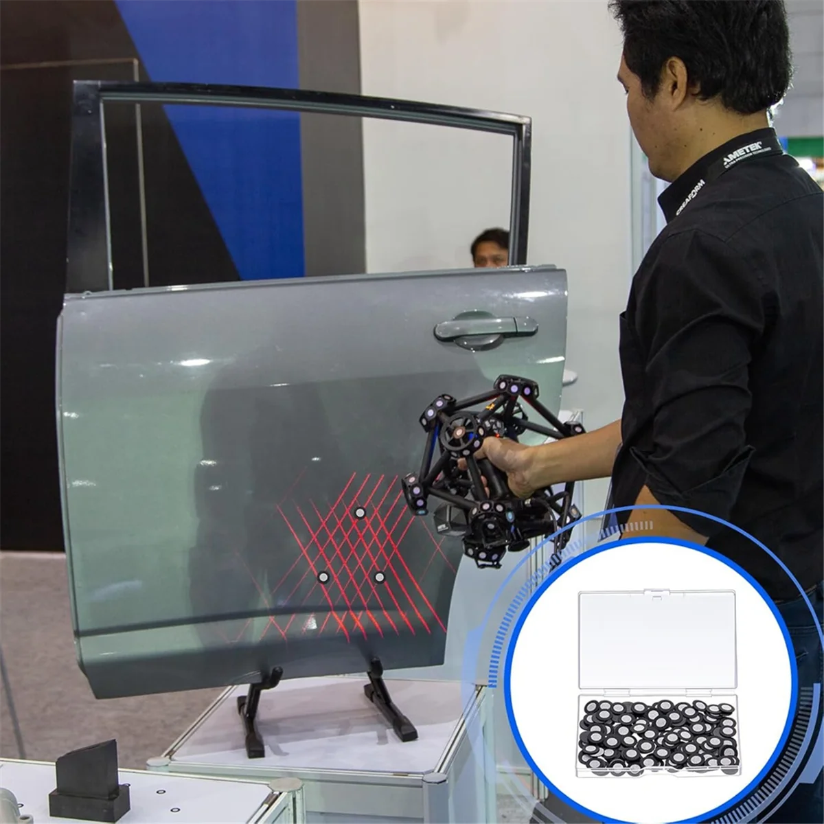 

AA98 200 Pcs 3D Magnetic Tracking Dot for Scanner Inner 6.0 mm Outer 10 mm Scanning Reference Point Marker for 3D Scanning