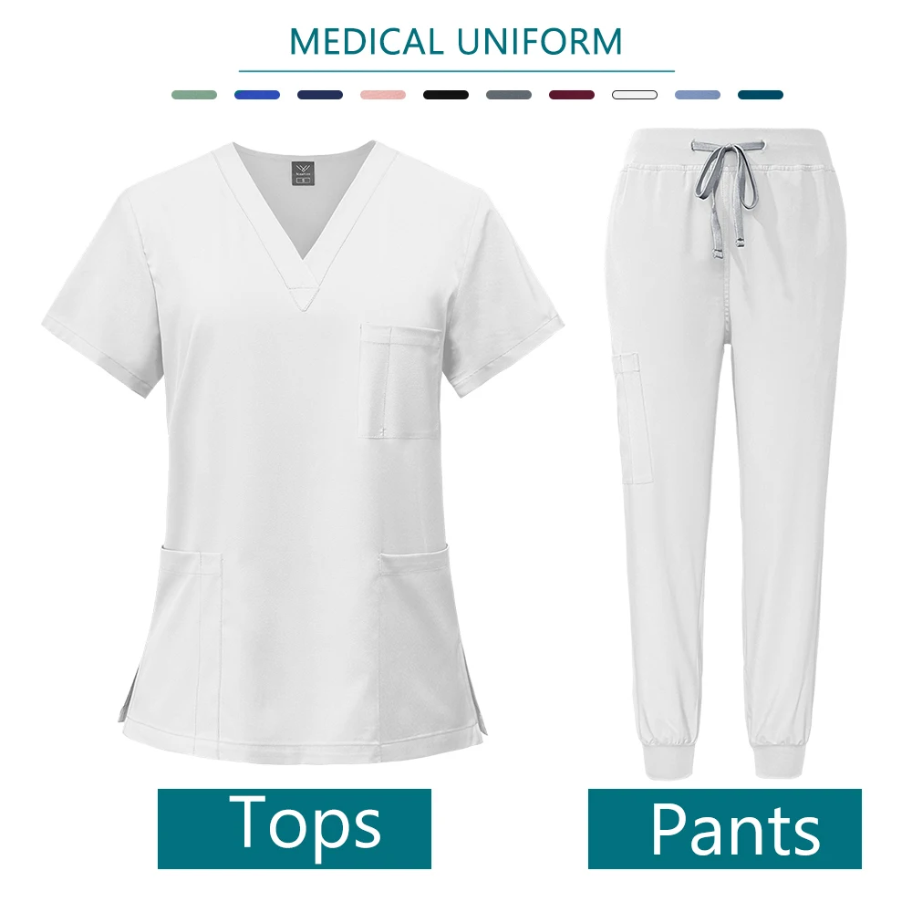 Enfermeiras acessórios feminino médico esfrega conjuntos uniformes hospitalares vestidos cirúrgicos salão de beleza dental cic workwear roupas ternos