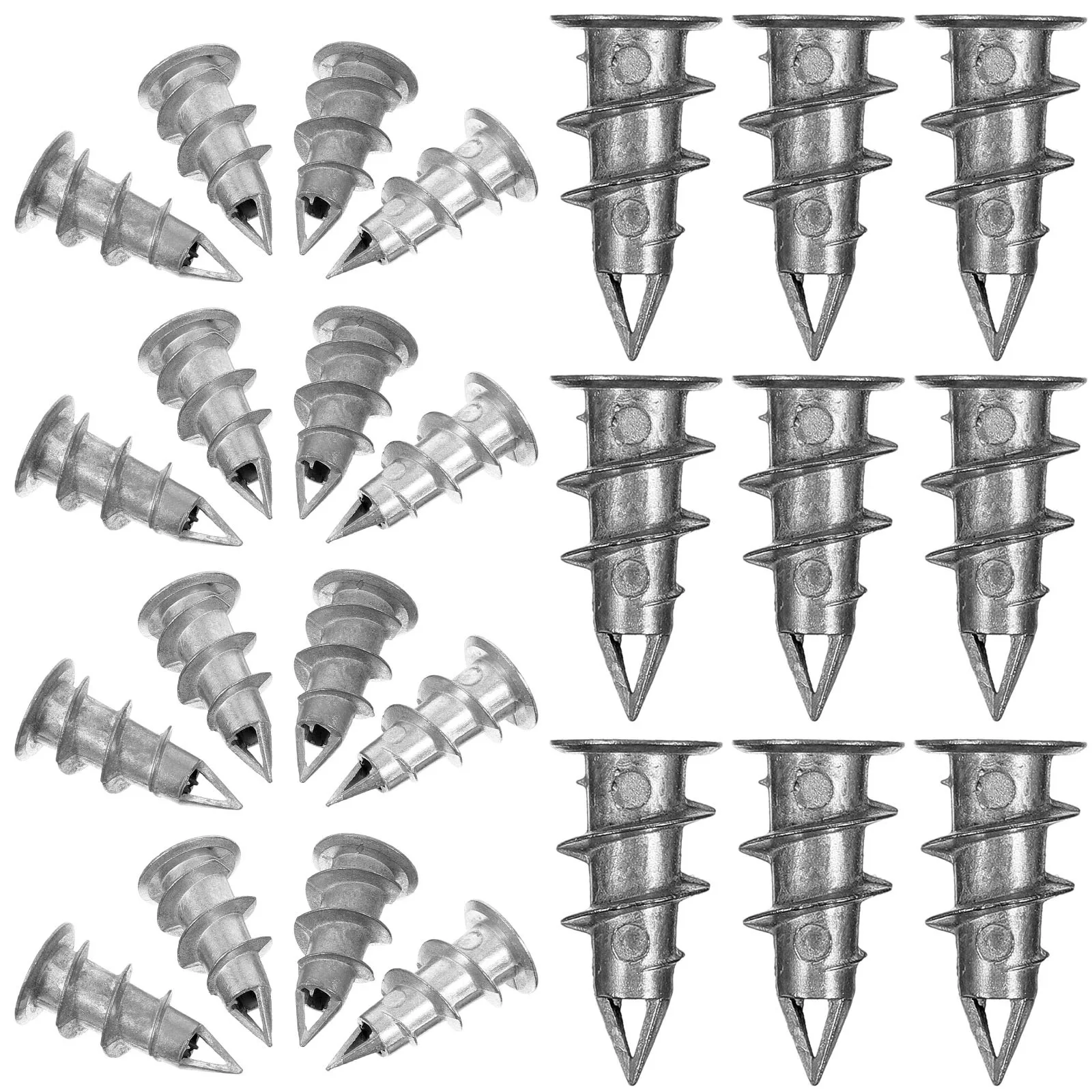 

100Pcs Wall Anchors for Drywall Self-Drilling Heavy Duty Fixing Hardware Zinc Alloy High Strength for Frames Artwork Shelves