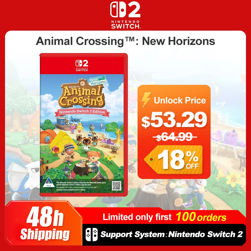Animal Crossing New Horizons Nintendo Switch 2 Edition NS2 Jeux Offres Cartes de jeu physiques Prise en charge multijoueur en ligne