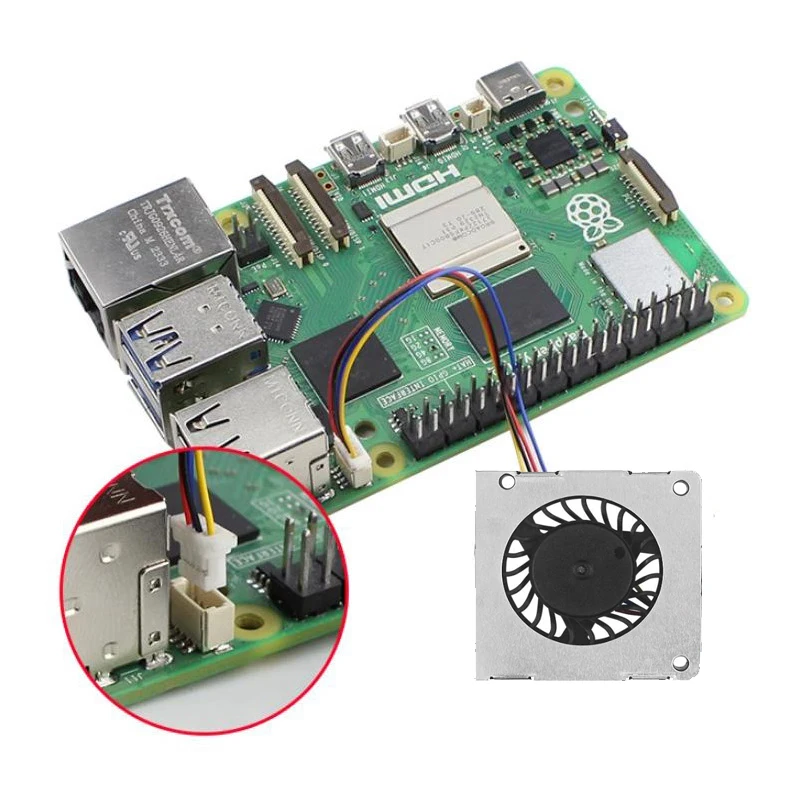Raspberry Pi 5 PWM Ventilador de resfriamento 30x30x7 Ventilador de ar JST Interface Módulo de ventilador de substituição para Raspberry Pi Cooler ativo