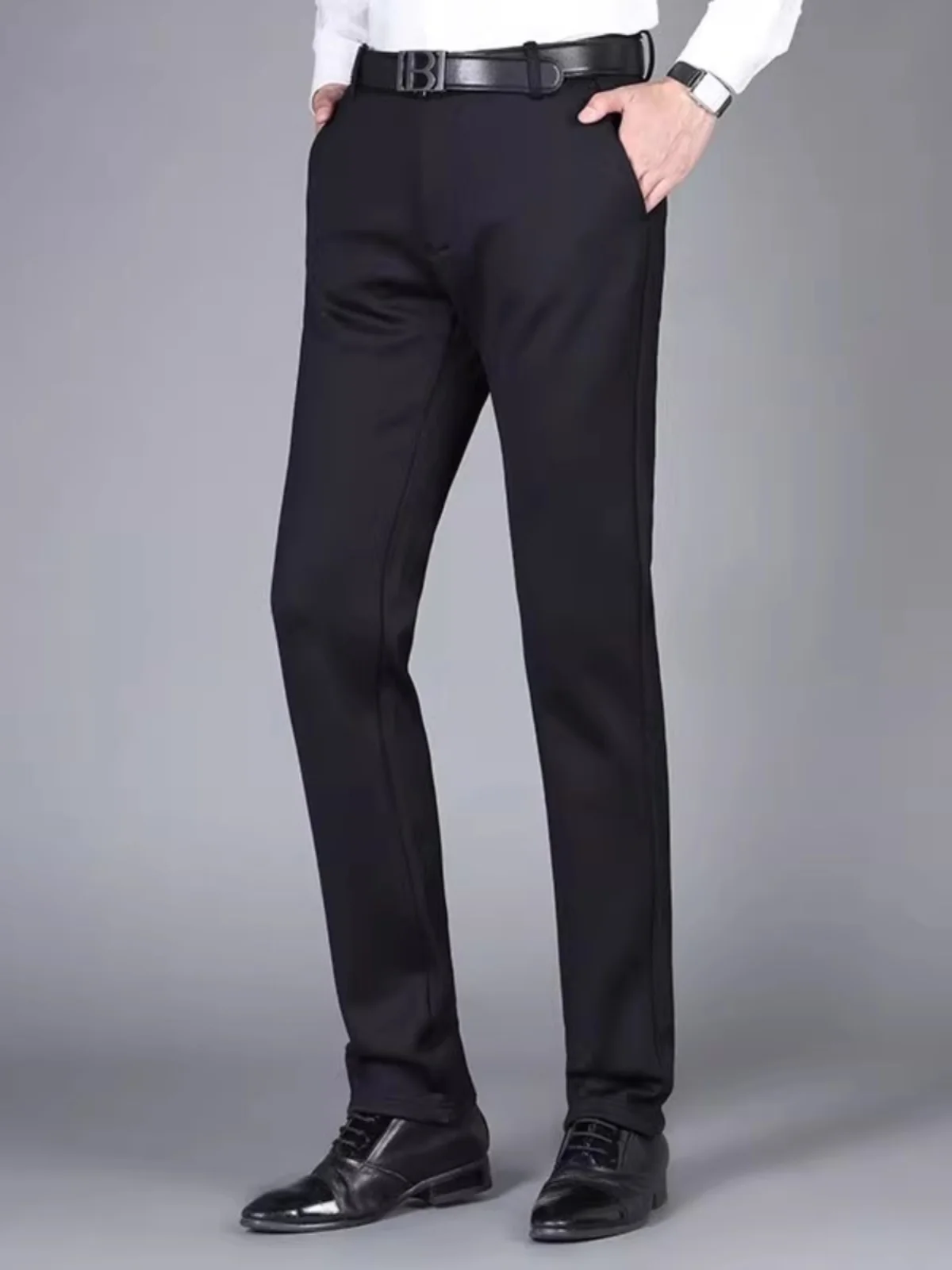 

Мужские повседневные брюки на весну-осень: эластичные, немнущиеся, прямого кроя, свободные, однотонные, для делового повседневного стиля