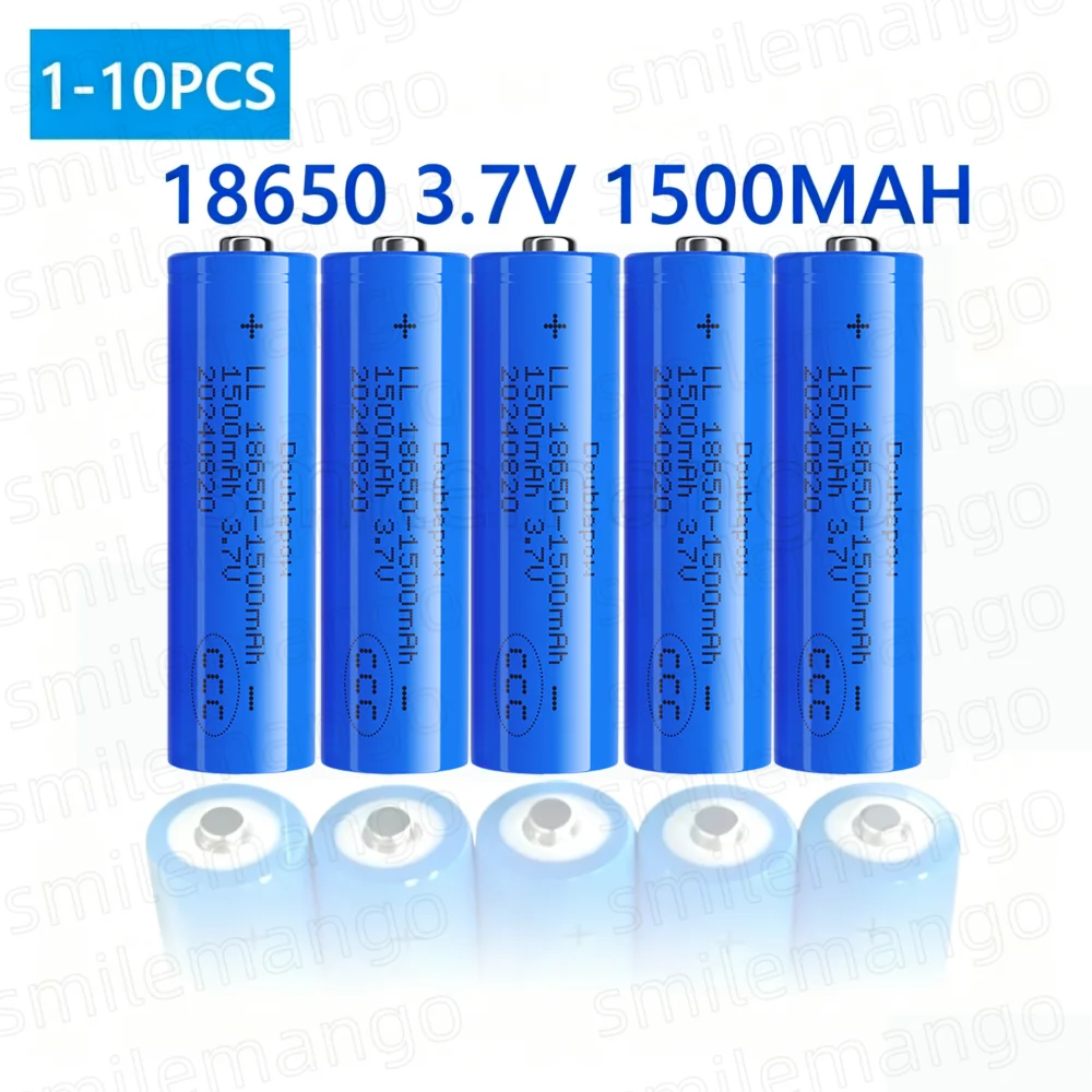 1-10PCS 18650 3.7V Rechargeable Lithium 1500mAh Battery Suitable For Shaver Speaker Massager Spray Beauty Instrument Mouse