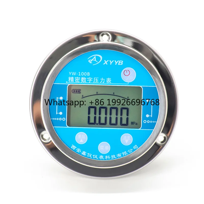 YW-100B Axial Edge Digital Pressure Gauge Water Pressure Hydraulic Vacuum Pressure Precision Digital Gauge