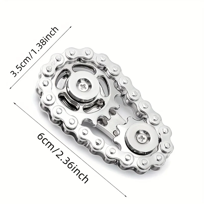 Metalen Vingertop Gyro Tandwiel Vliegwiel Fidget Spinner Antistress Angst Fietsketting Stress Angst ADHD Relief Fidgets Speelgoed