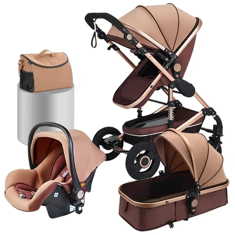 Coches Para Bebes. 3-in-1 Combination Baby Pram Pushchair With Car Baby Seat Travel System Baby Stroller 3 In1 With Car Seat