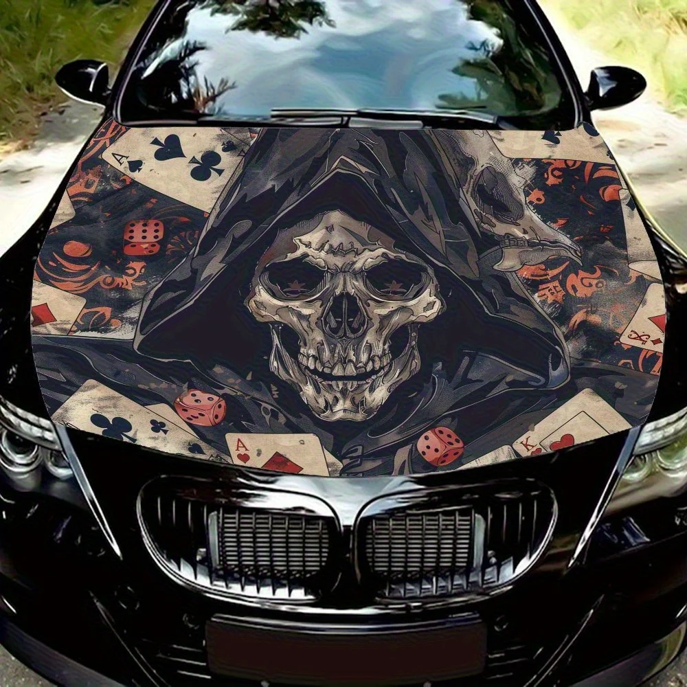

Skeleton Gambler Car Hood Decal Sticker, Durable PVC Material, Self-Adhesive For Cars, Motorcycles, Trucks - Fit, Artistic Vehic