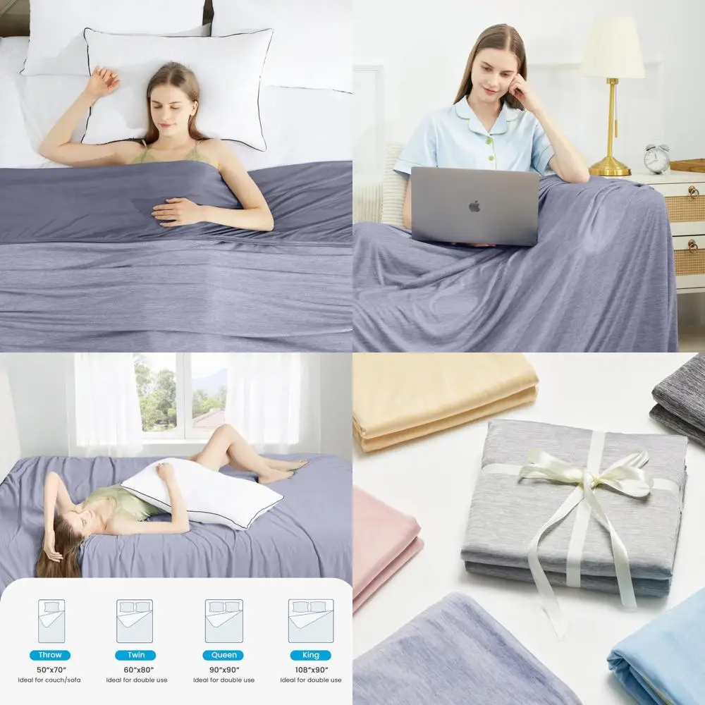 

Hyleory Cooling Blankets: Double-Sided Lightweight Breathable Cover for Hot Sleepers and Night Sweats Relief