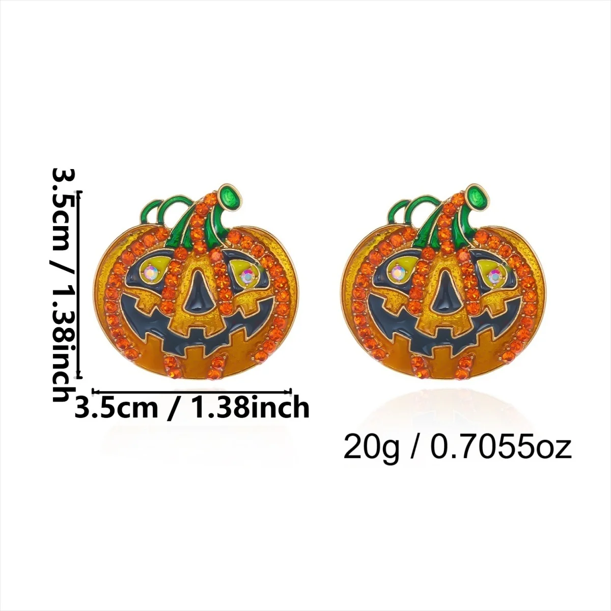Halloween-Ohrringe mit Strass, Kürbis, Stern, Geist, asymmetrische Ohrstecker für Damen und Herren, Gothic-Mode, Kürbis-Ohrringe, Cosplay-Schmuck – Detail 25