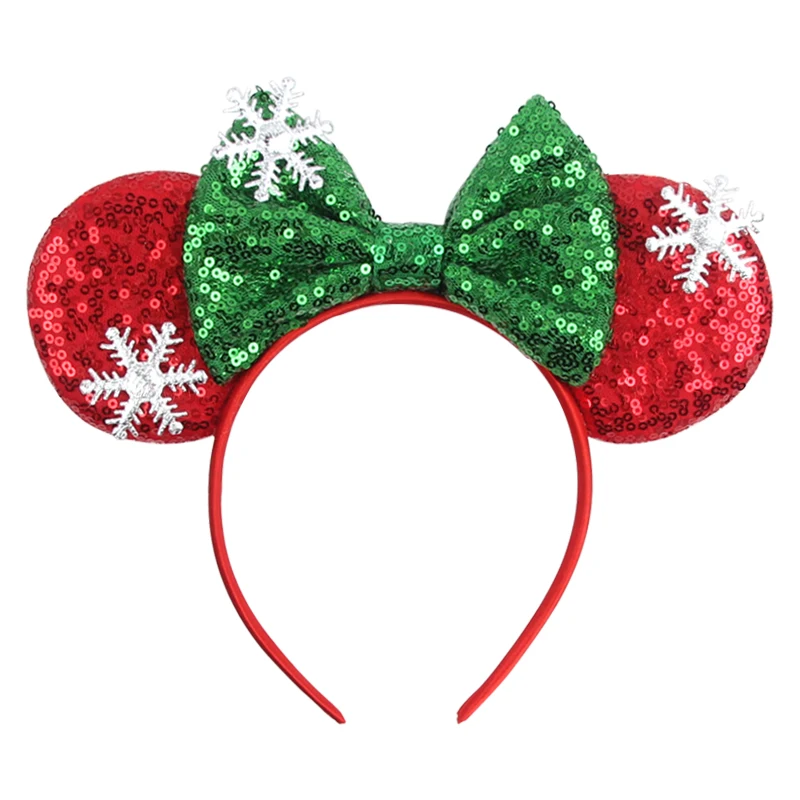 Neues Weihnachts-Mausohren-Stirnband mit Pailletten-Schleifen für Mädchen, Erwachsene und Kinder, DIY-Party-Cosplay-Haaraccessoires, Prinzessinnen-Haarband – Detail 12