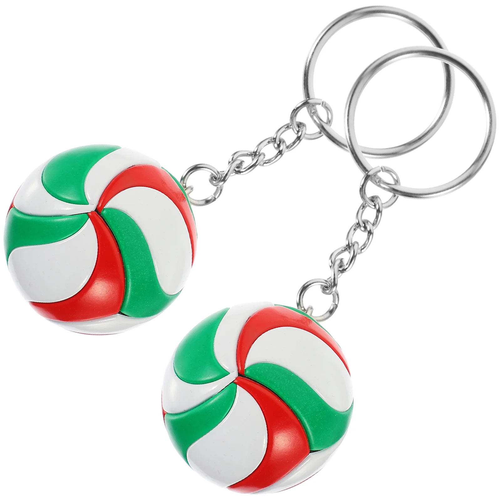 2 Pcs Volleyball Model Toy Keychain Accessories Sport Bag Billiard Chains Bracelet Ring Big Accessory Girl