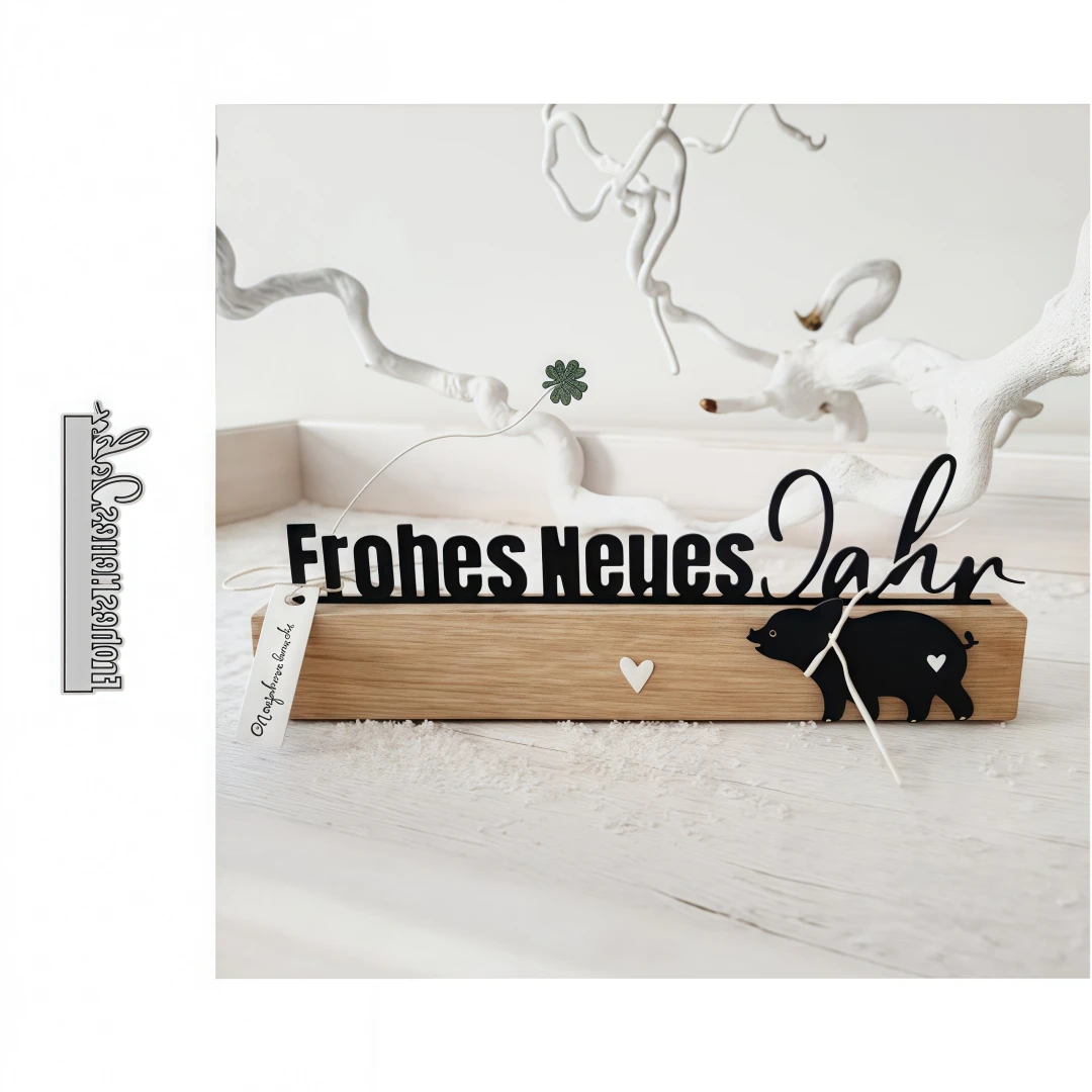 Neue Schriftart Frohes Neues Jahr Metallschneideform, geeignet für die Herstellung von Grußkarten, DIY-Scrapbooking, Stempel und Kartenherstellung