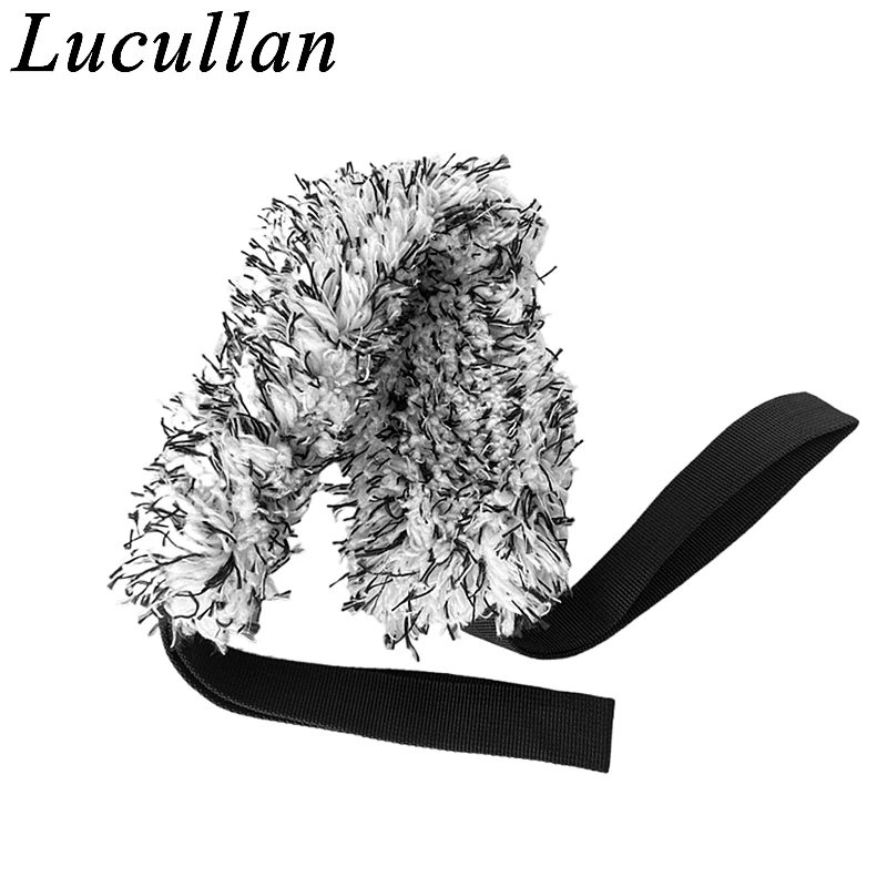 Lucullan Black Belt Rim Wheel Corner Scrubbing Towel Double Side Long Band Cleaning Pad