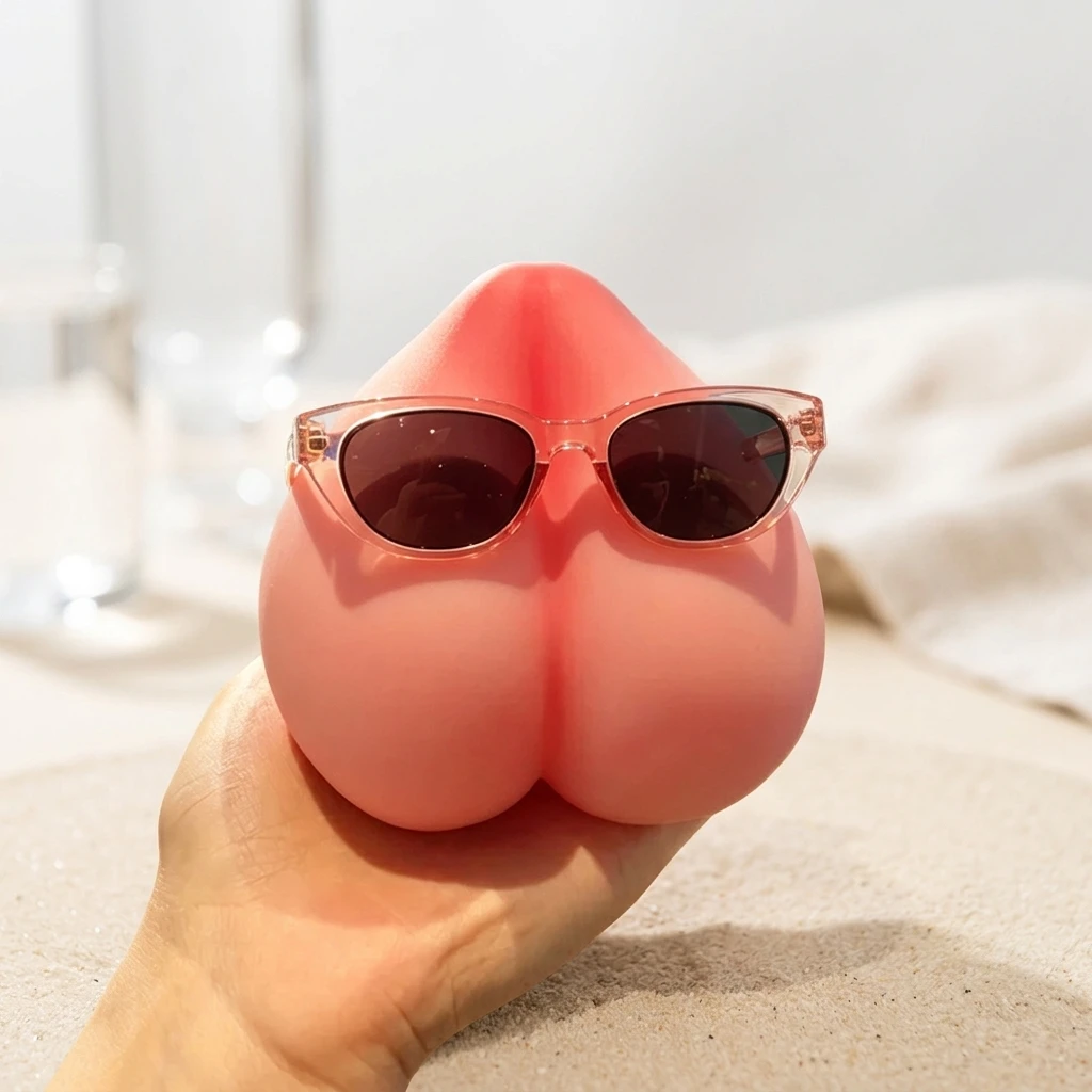 Hype Pocket Hand Squish Gadget, Dispositivo Antiestrés Elástico de TPE con Forma de Calabaza Melocotón, Suministro para Relajación f236
