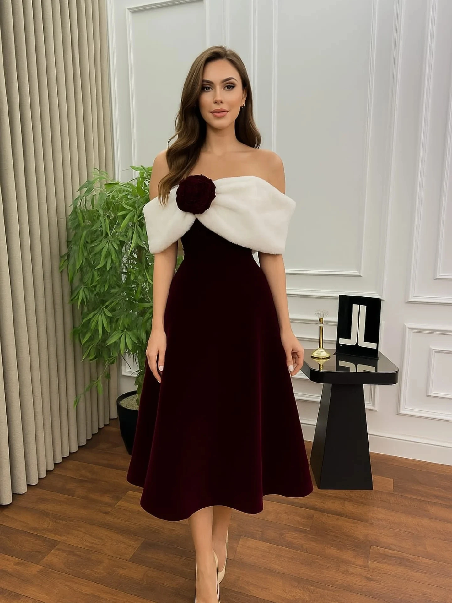 تخصيص ألف خط قارب الرقبة كاب الأكمام الحديثة الكلاسيكية مساء اللباس حساسة عالية الجودة فساتين المشاهير أزياء فستان الحفلة الراقصة