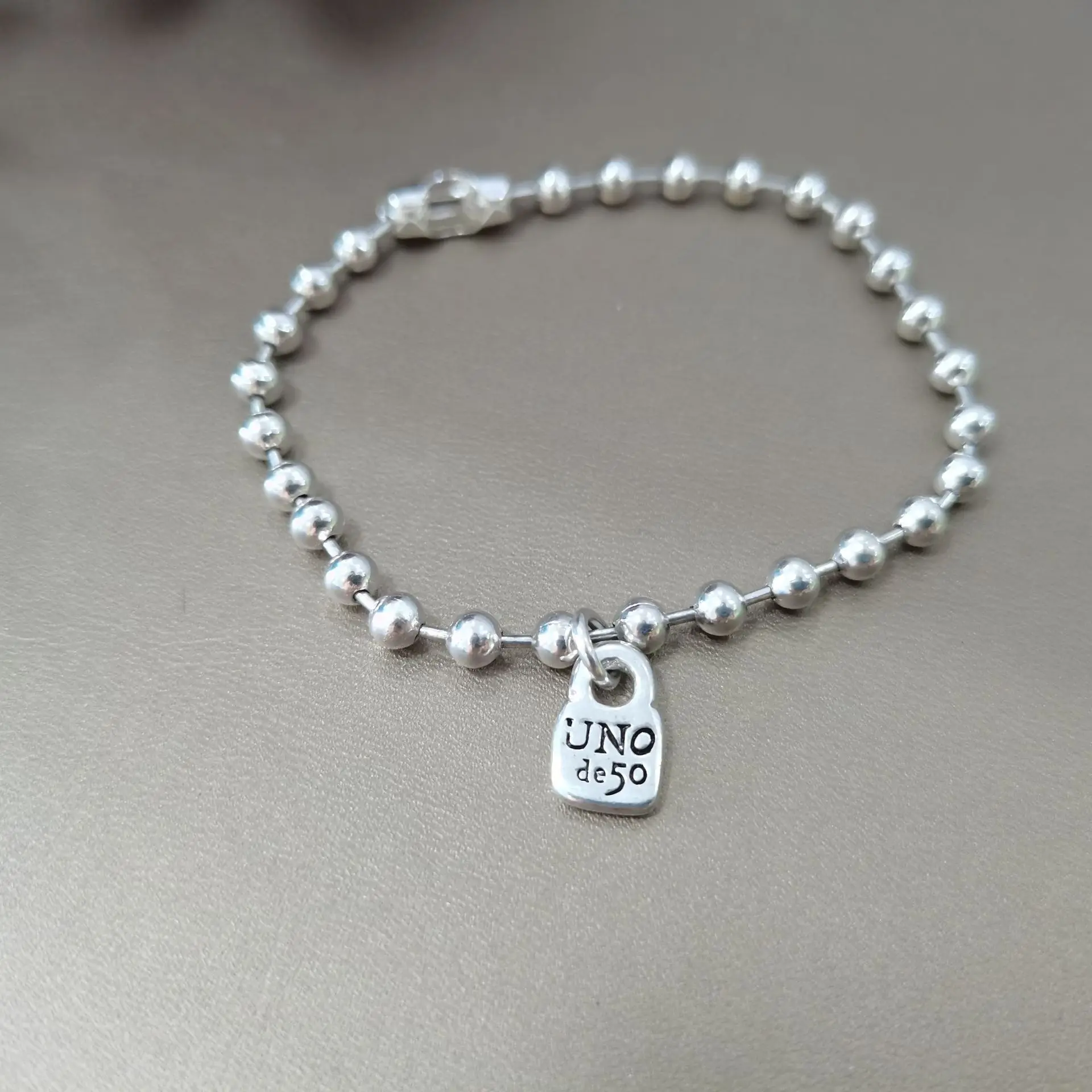 2022 new UNOde50 exquisite fashion electroplating 925 silver 14K exquisite ball bracelet jewelry gifts