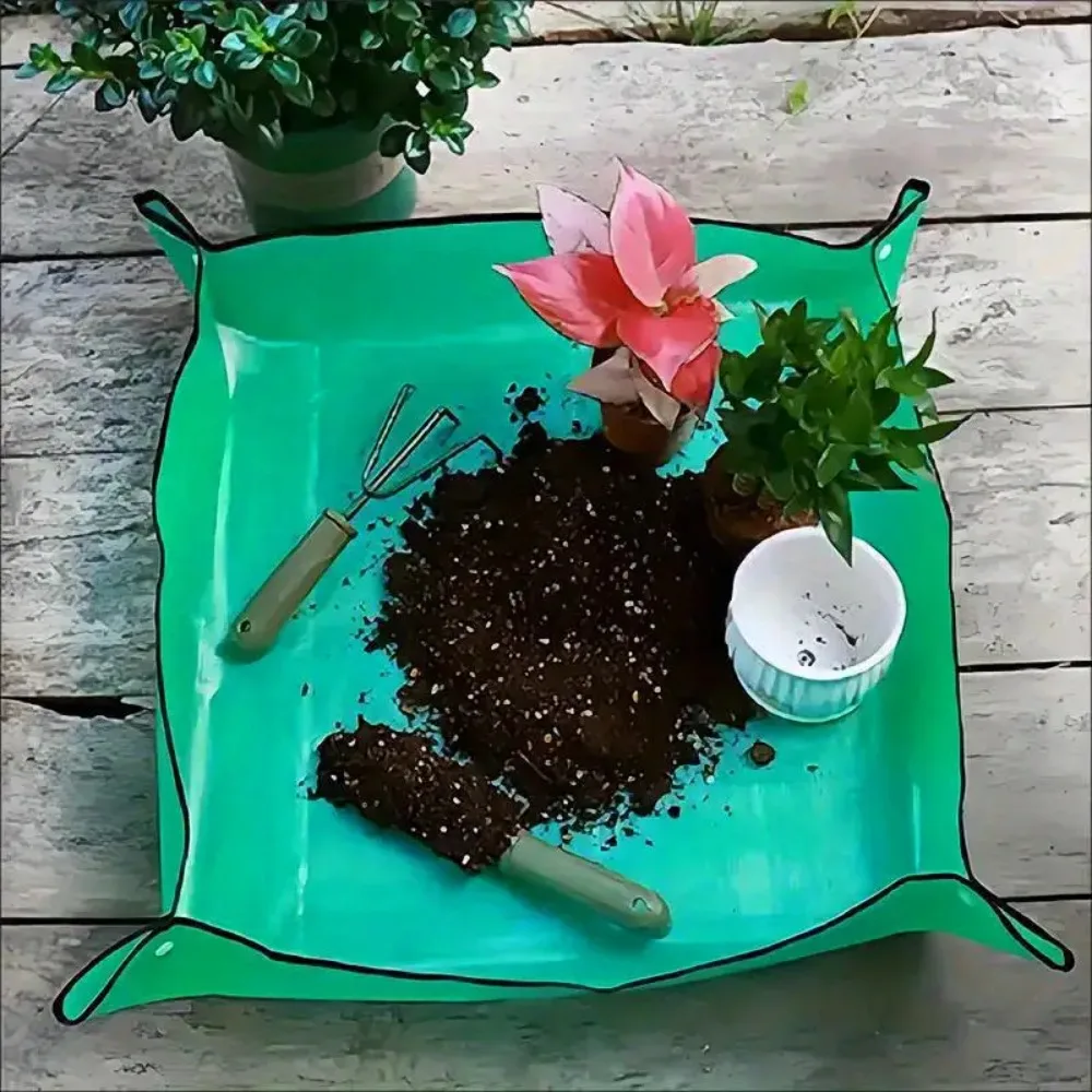 Plant Repotting Mat Waterproof Gardening Pots Mat Transplanting Flower Control Potting Tray Folding Succulent Soil Change Mat